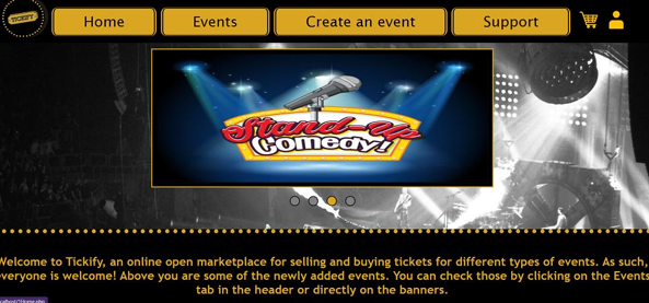 Tickify Home Page